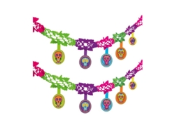 Guirnalda de Día de los Muertos Calaveras multicolor de 2 m