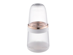 Soporte para brochas de maquillaje 3 en 1 con tapa transparente, resistente al agua y al polvo, plegable, 2 compartimentos, blanco.