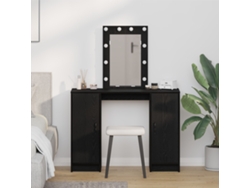 Mesa De Tocador Con Luces Led Roble Negro 102x33x135 Cm