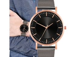 Reloj De Moda Para Hombre Y Mujer, Correa De Malla, Esfera Redonda, Cuarzo, Para Parejas 7