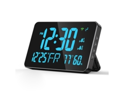 Reloj De Escritorio Wifi Tuya Con Termómetro Led Digital Y Medidor De Humedad, Calendario Inteligente Para El Hogar Y La Oficina.
