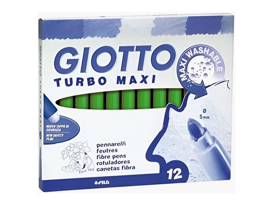GIOTTO Rotulador Turbo-Maxi - Verde Oscuro - 12 Uds.