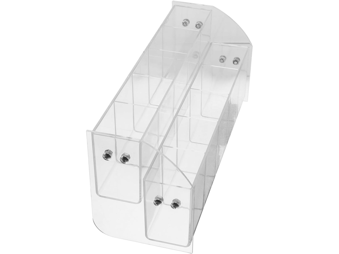 Soporte De Acrílico Transparente Para Bolígrafos, Portalápices De Escritorio Con Compartimentos.