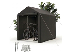 Relaxdays Garaje Móvil Para 2 Bicicletas, 160x120x180 Cm, Ventana Enrollable, Puerta Con Cremallera, Negro