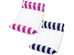 Hamaca Flotante Inflable Para Adultos Con Reposacabezas Y Reposapiés, 2 Piezas, Color Rojo Y Azul. Siurn