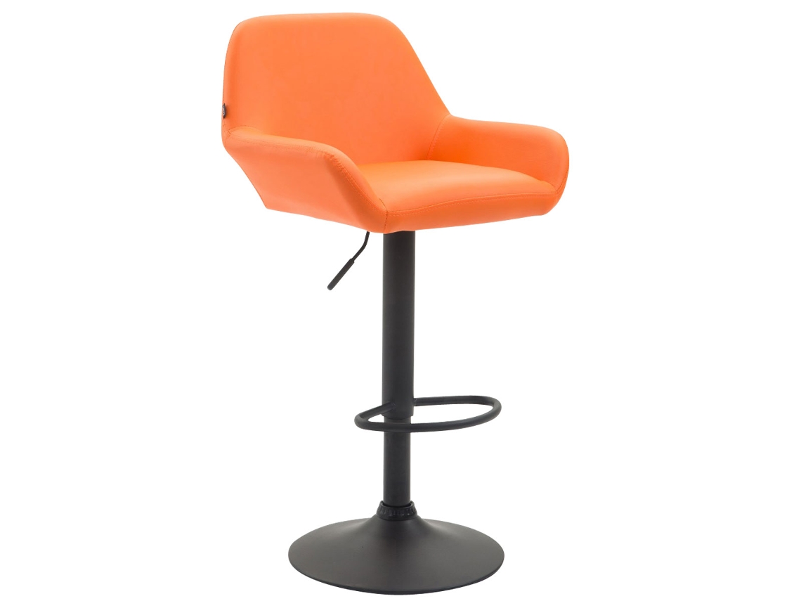 Taburete de bar Braga en símil piel CLP naranja/negro
