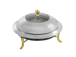 Rechaud, acero inoxidable, capacidad de 3 l, dorado