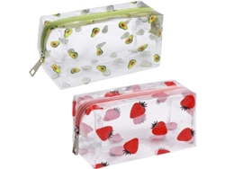 2026rebe-bolsa De Maquillaje Linjou De Pvc Con Patrones De Aguacate Y Fresa, Estuche Transparente Para Viajes