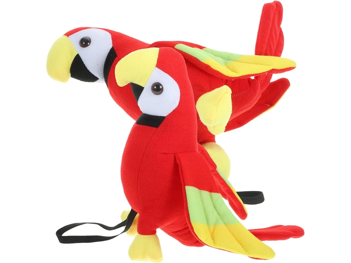 Disfraz de loro pirata de peluche de 2 piezas con accesorio para el hombro para niños: ligero y cómodo para fiestas.
