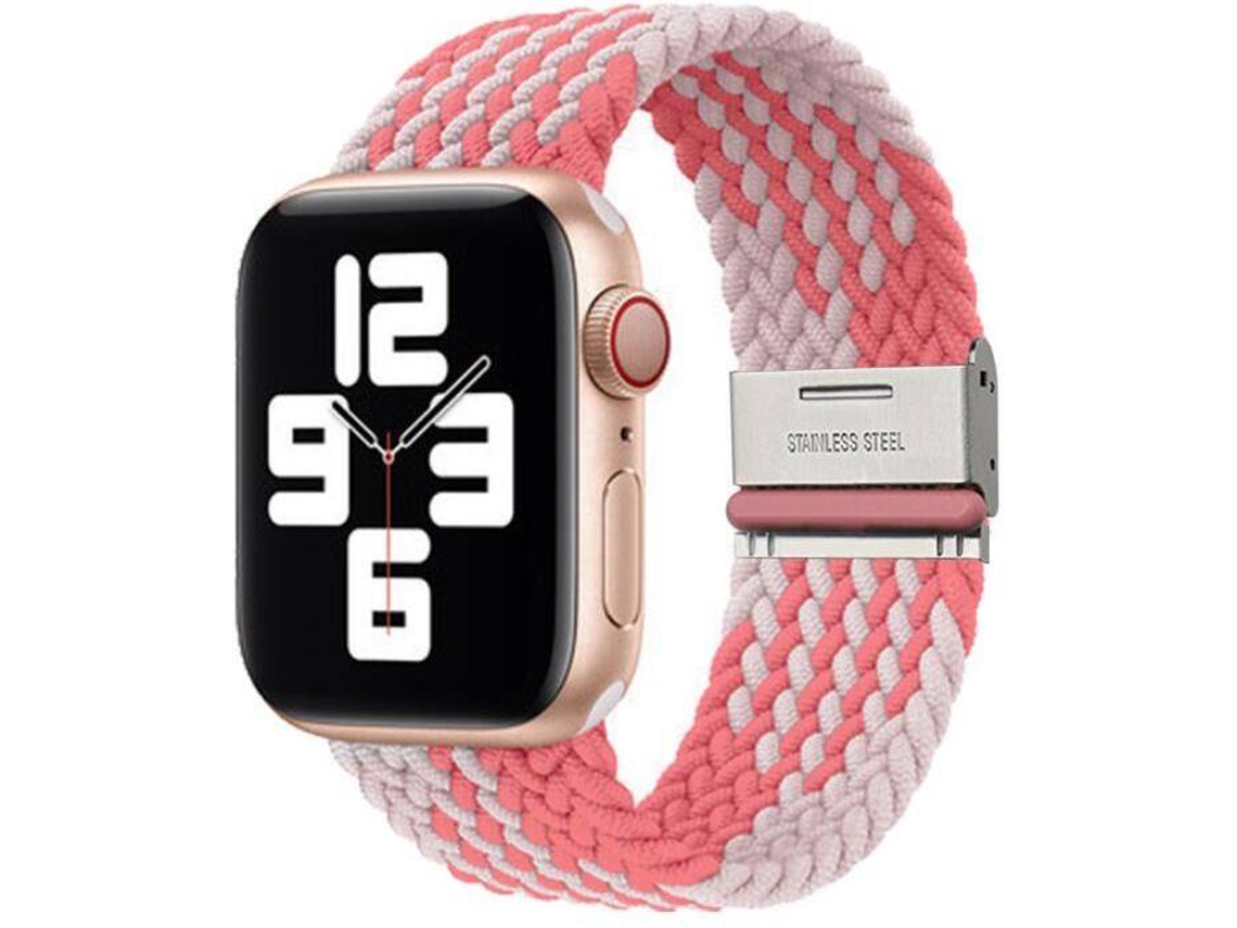 Correa Solo Loop (Apple Watch Series 7 45MM - Rosa, Blanco)