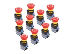 10 Interruptores De Botón De Parada De Emergencia Autoblocantes De 22 Mm Bem38-11zs 1no 1nc