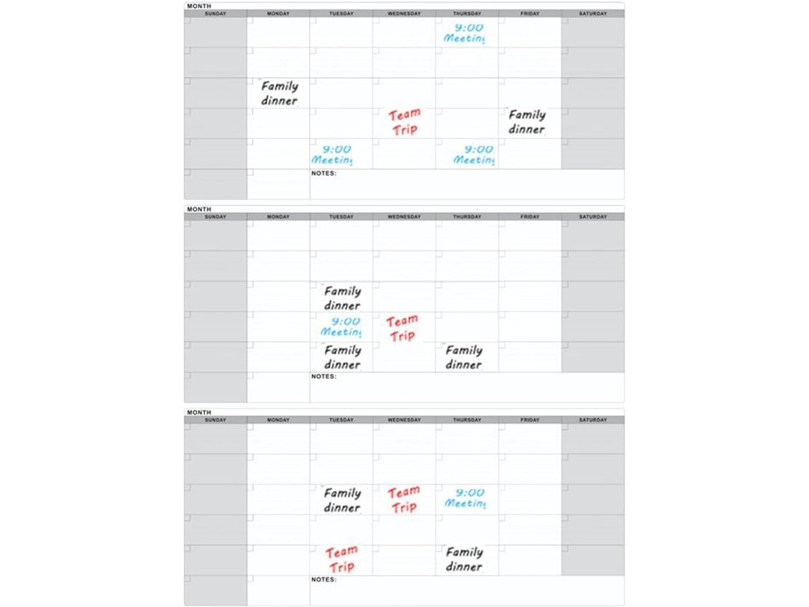 Calendario Organizador 3 Arra Blanca De 3