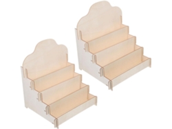 Soporte De Madera De 2 Niveles Para Exhibir Tarjetas, 340 G, Organizador Multifuncional Para Tarjetas De Felicitación.