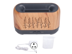 Humidificador difusor de aroma de 200 ml con diseño ligero y silencioso, fabricado en madera y llama, 100-240 V