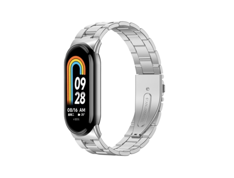 Correa Smartwatch para Xiaomi Mi Band 8 Milanesa de Metal con Tres Cuentas (Plata)