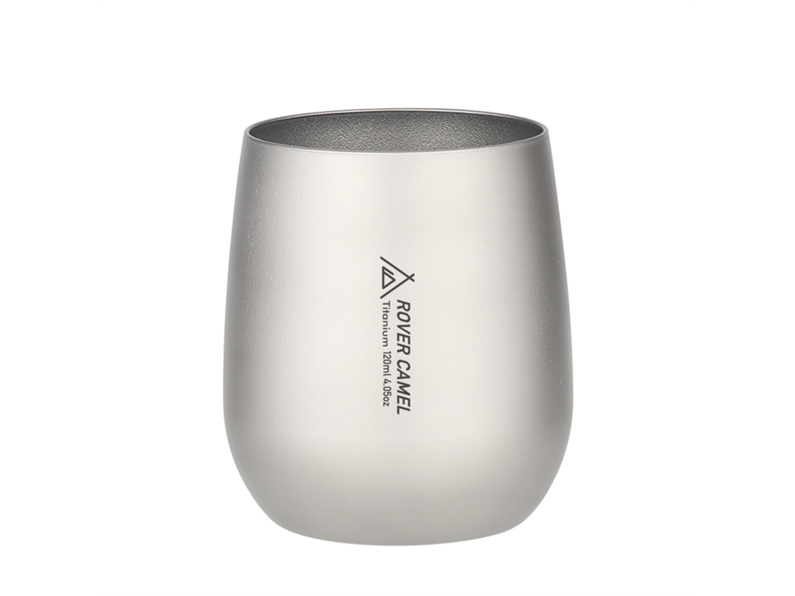 Vaso De Agua Ultraligero De Titanio Con Doble Pared Aislante De 120 Ml Para Camping, Senderismo, Hogar Y Oficina.