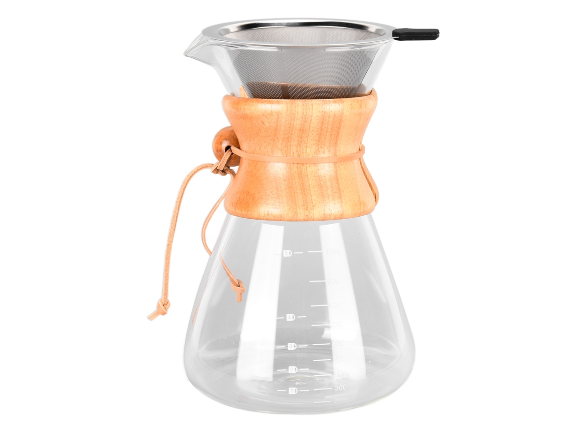 Cafetera de goteo resistente al calor con filtro, gran capacidad, 1000 ml para el hogar
