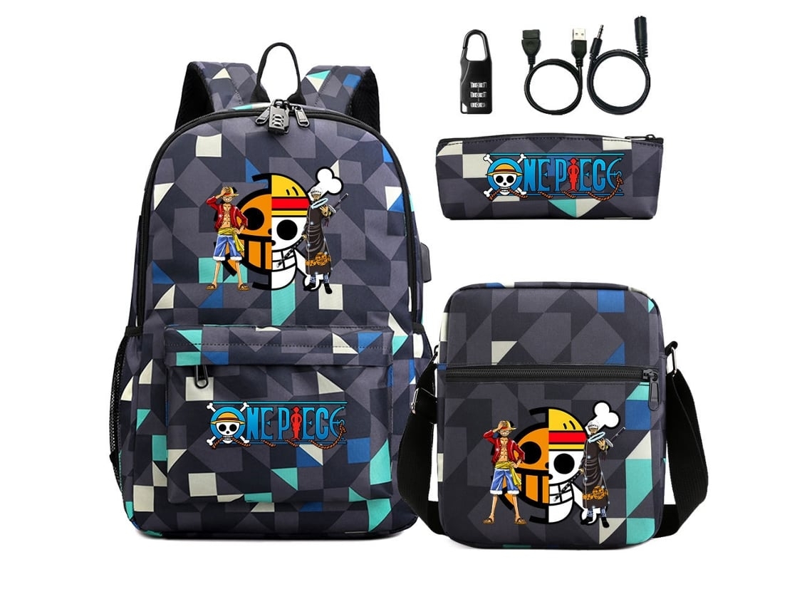 Mochila escolar de tres piezas de tamaño completo con candado de combinación*