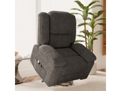Silla De Masaje Eléctrica Simurq, Tejido De Tecnología, 102x93x106cm, Butaca Reclinable Power Lift Con Calefacción Para Salón, Gris