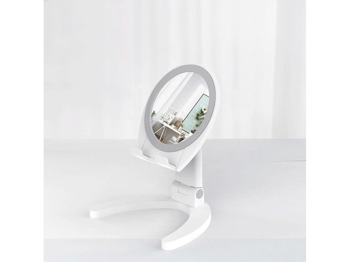 Espejo De Maquillaje Portátil Plegable Con Soporte Para Teléfono Altamente Definido Multifuncional