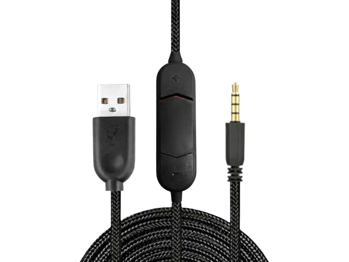Cable Convertidor Usb De 3,5 Mm Con Control Deslizante De Volumen Y