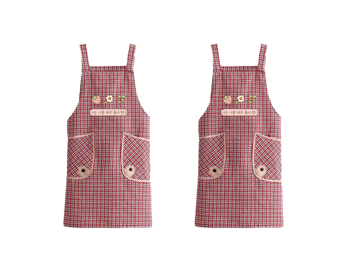 Mono Femenino De Algodón Antimanchas, Moda, 2 Piezas, Para Cocina, Restaurante O Uso Doméstico