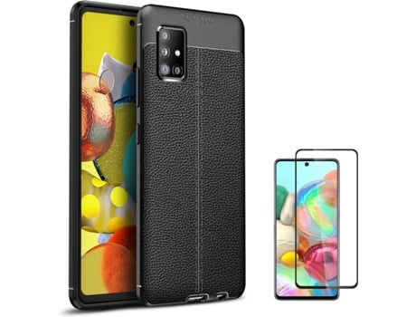 Funda y Protector Samsung Galaxy A51 5G Rugged Leather Gris