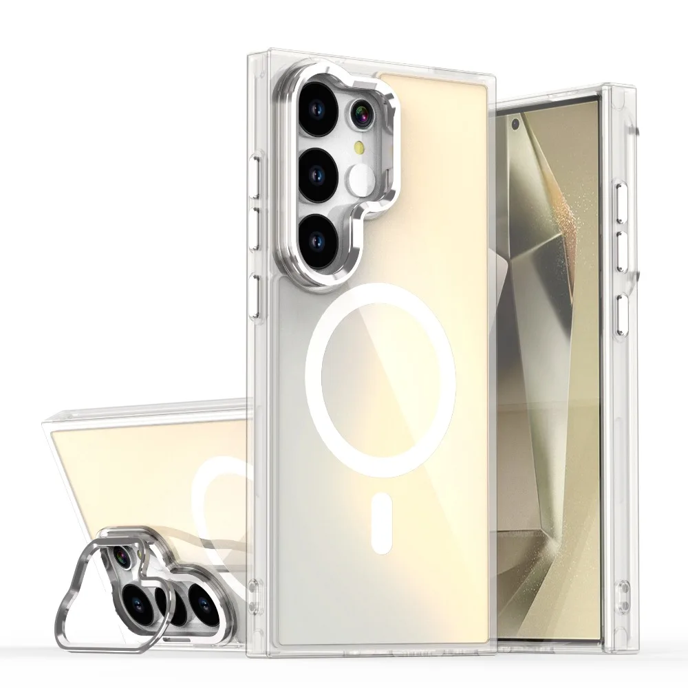 (galaxy A25, Blanco) Funda Protectora Magnética Magsafe Para Samsung Con Tapa De Soporte De Repuesto