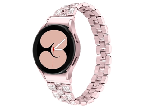 Correa de aleación de zinc decoración aleación de zinc 20mm para Samsung Galaxy Watch4 Classic 42mm/46mm/Watch4 Active 40mm 44mm - rosa