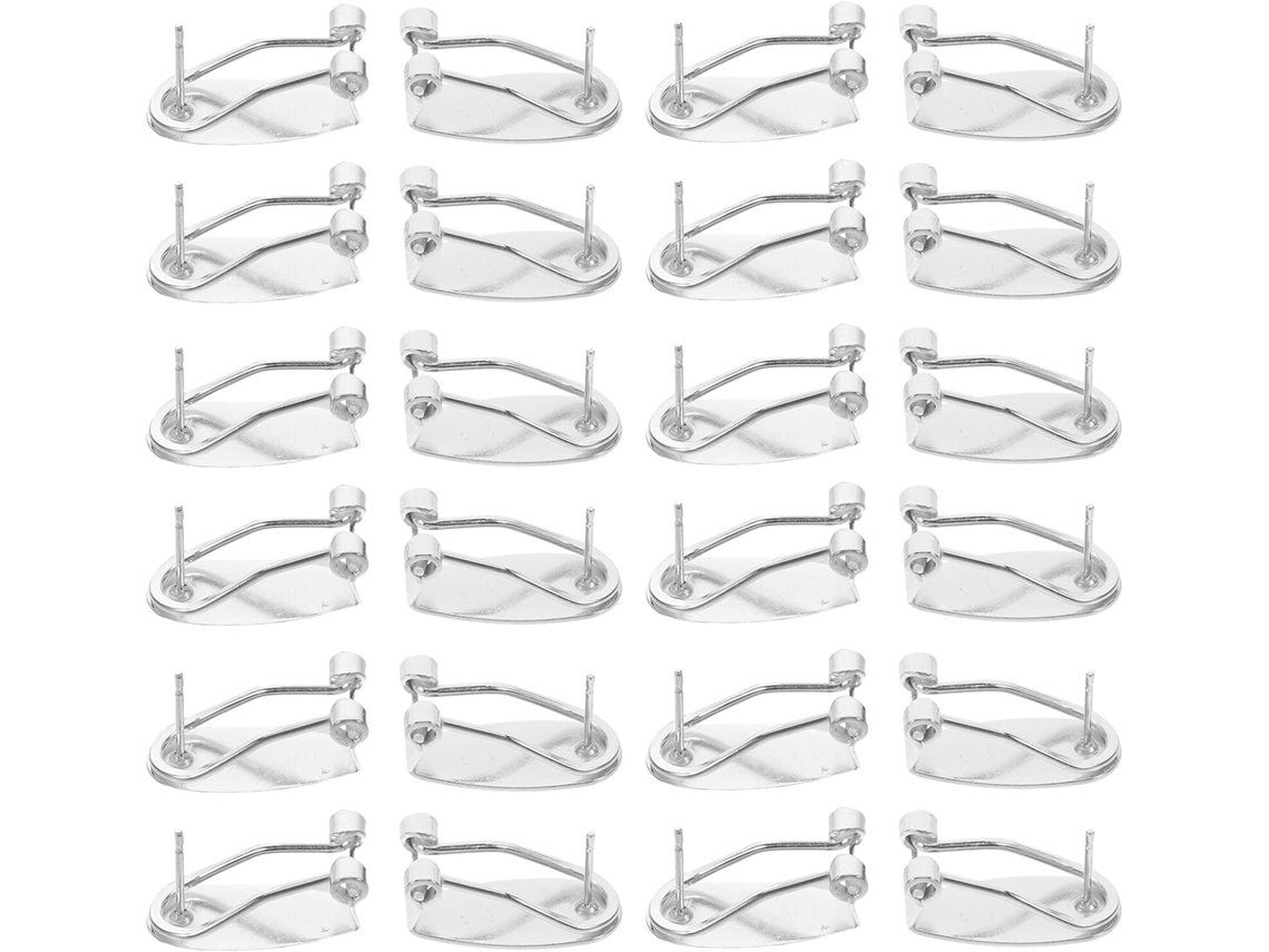 Juego De 40 Postes De Pendientes Ovalados De Metal Plateado Con Almohadillas Planas, Accesorios Para Manualidades.