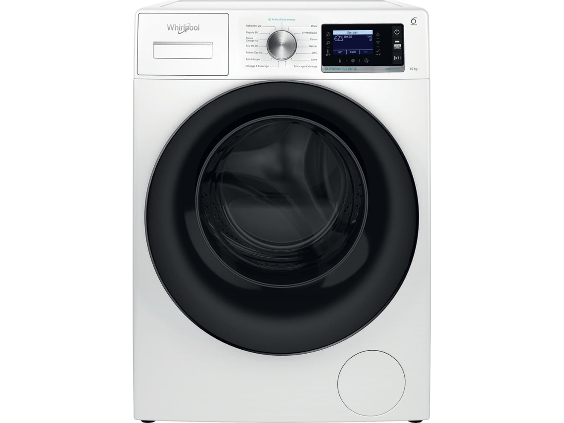 Lavadora Whirlpool W6 08 Silence de carga frontal, 10 kg, 1400 rpm, blanca