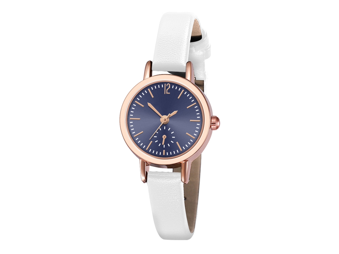 Reloj De Pulsera De Cuarzo Para Parejas (hombre Y Mujer) Con Correa De Pu, Estilo Moderno, Azul Y Blanco.