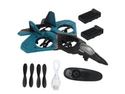 Ymsl Avión De Control Remoto 2.4 Ghz Para Niños Con Luces Led, Propulsor Azul Y 3 Baterías, Planeador Estable Hxl