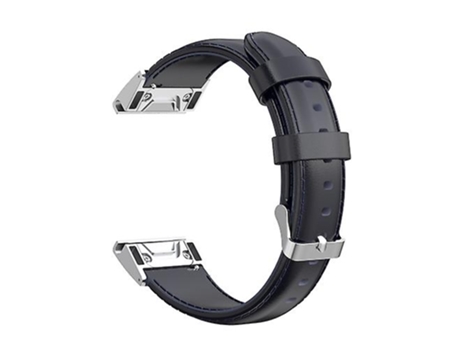 Correa De Reloj Inteligente Para Garmin Fenix 6X Fenix 7X Correa De Reloj De Piel De Becerro Con Cera De Aceite De Liberación Rápida Azul Marino VE...