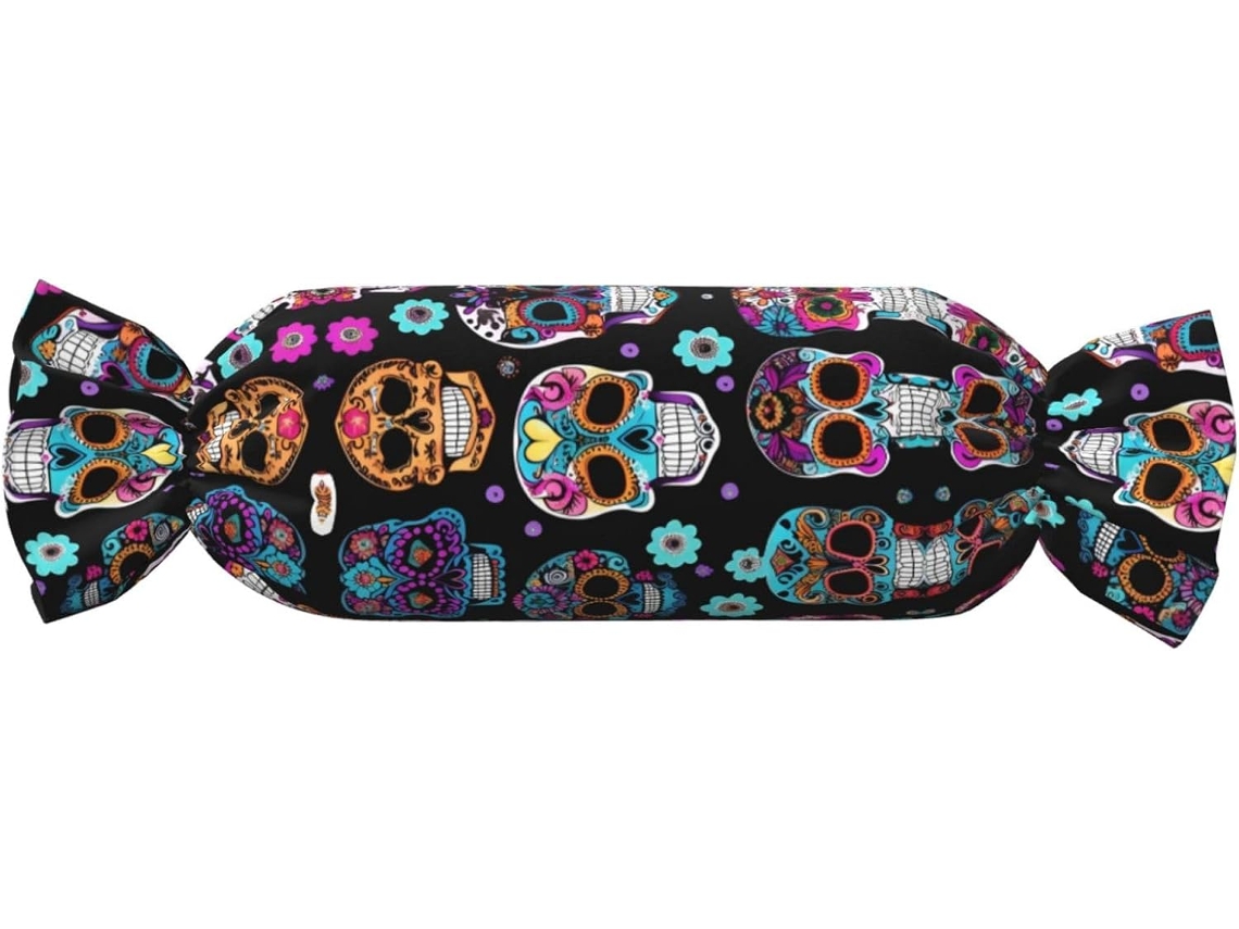 Almohada Cilíndrica Forma Calavera Felpa Poliéster Espuma Viscoelástica Resistentes Ajustable Fácil Soporte