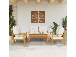 Conjunto de jardín de 5 piezas con cojines de acacia maciza DKD Home Decor