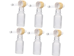 Juego De 6 Botellas De Vidrio Esmerilado Con Gotero, Rellenables Para Aceites.