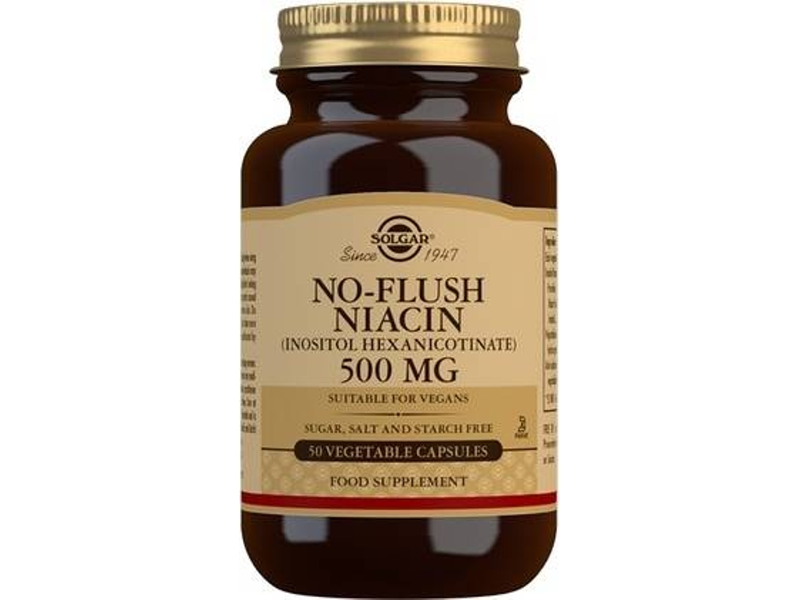 Complemento Alimentar SOLGAR Niacina No-Flush (50 cápsulas vegetais de 500mg)