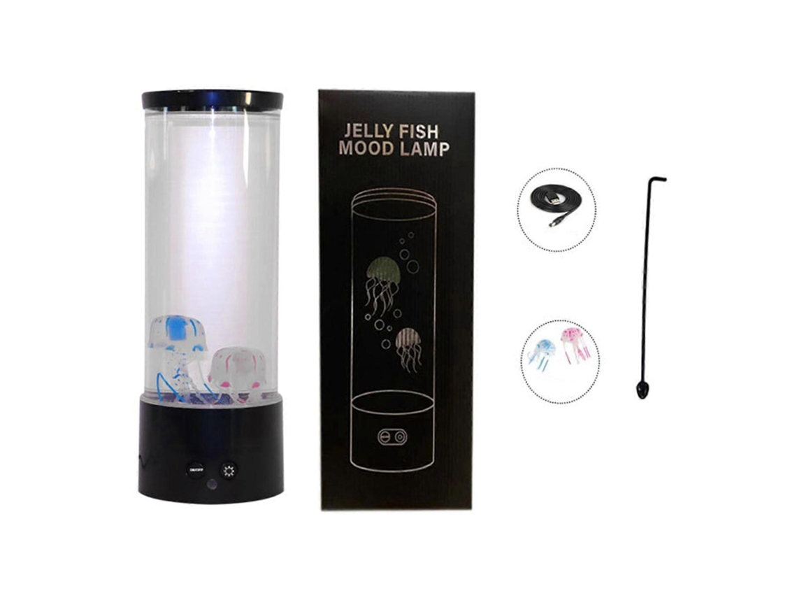 Lámpara de lava LED USB con forma de medusa, ideal como regalo de Navidad para niños. Incluye luz nocturna, control remoto y lámpara de acuario con forma de medusa.