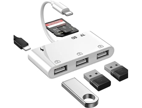 Adaptador De Cámara Usb 6 En 1 A Iphone/Ipad Con Lector De Tarjetas Sd Y Tf Para Iphone/Ipad VENISYMLIS