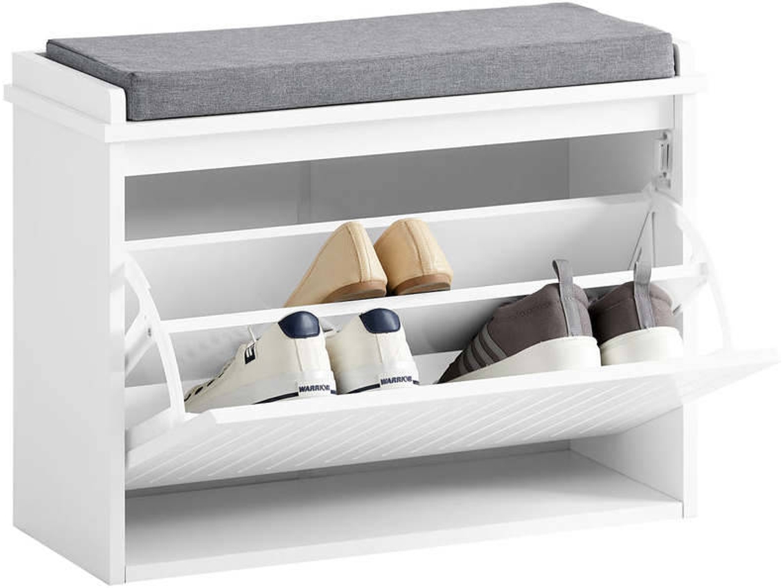 Zapatero  SOBUY (Blanco, Gris - 62x26x46 cm)