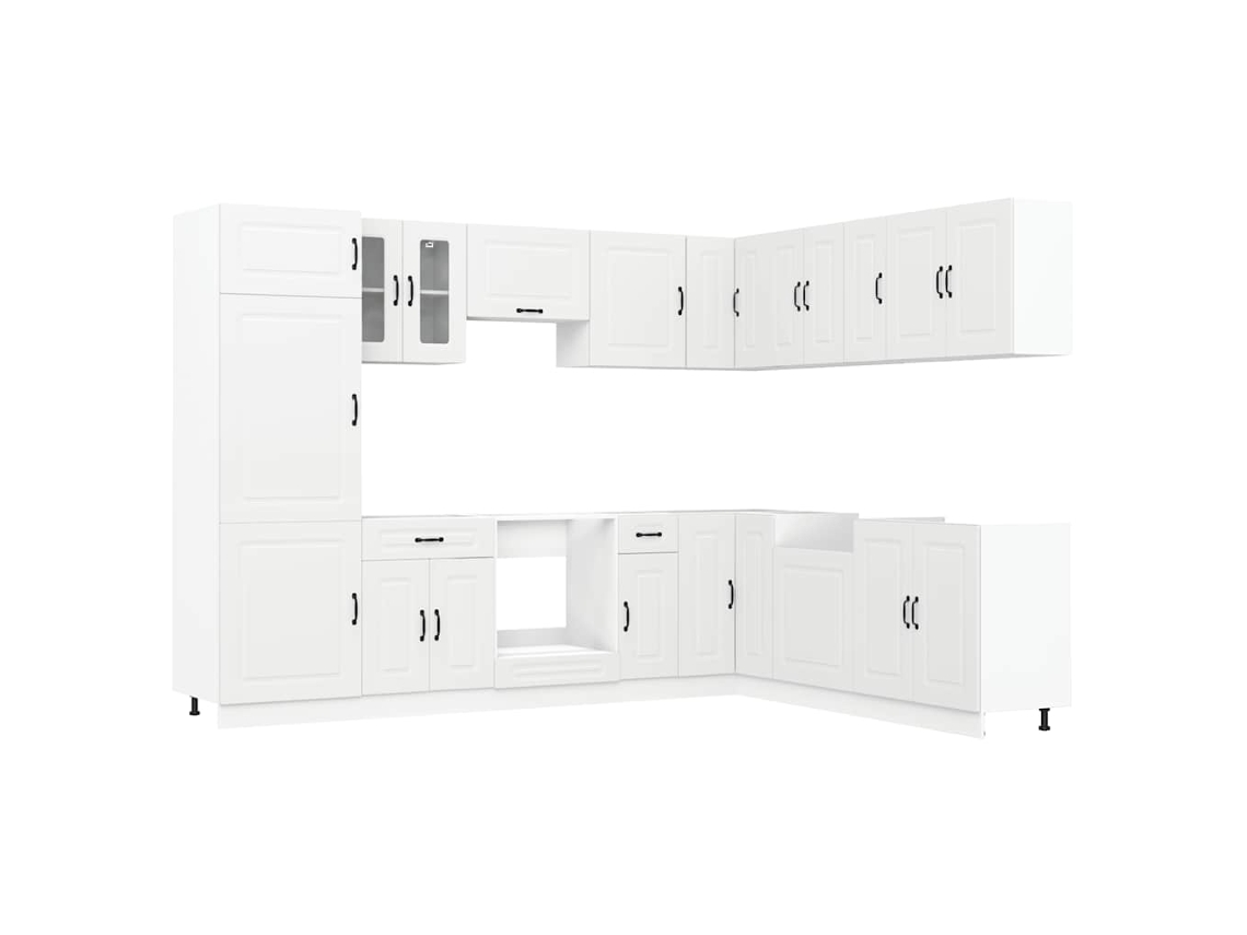 Conjunto 14 Mueble de cocina Kalmar blanco 1VIDAXL madera contrachapada