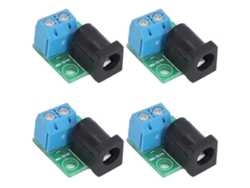 Adaptador De Conector Dc De 4 Piezas De 5,5 X 2,1 Mm A Placa De 2 Pines De 5,08 Mm, Compatible Con Puerto De 5,5 X 2,5 Mm