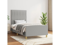Estructura De Cama Sin Colchón Tela Gris Claro 90x190 Cm