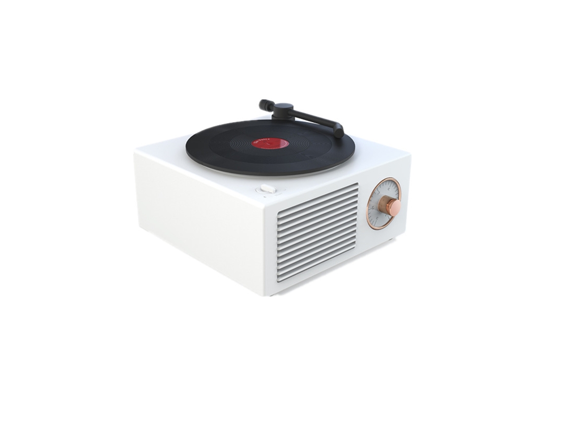 Altavoz Bluetooth Csyy Bfq 05, sonido Hi-Fi retro, blanco