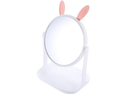 Espejo De Maquillaje Décoratif Bureau Rond Blanco Cosmétique Rotatif Oreilles Chat Hd Pour Fille