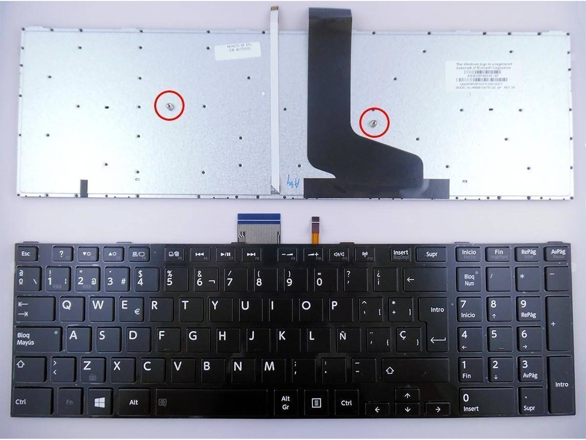 Teclado para Portátil Toshiba Satellite S50 Negro Retroiluminado