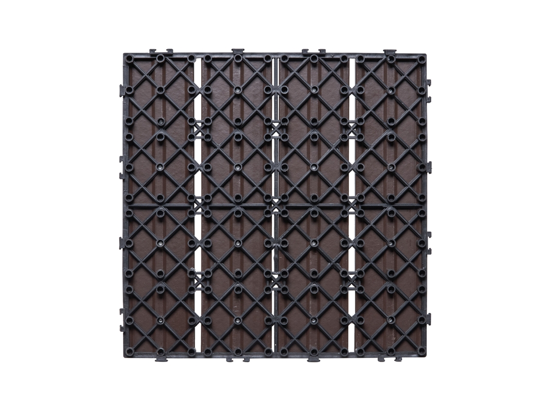 Piezas entrelazadas para terrazas SUCCEBUY, paquete de 10, 30 x 30 cm, madera plástica, impermeables
