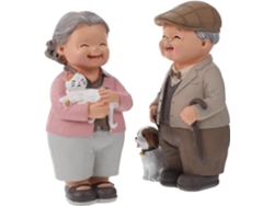 Figura Resina Fácil Limpiar Pareja Ancianos Decoración Valentín Exteriores Día San