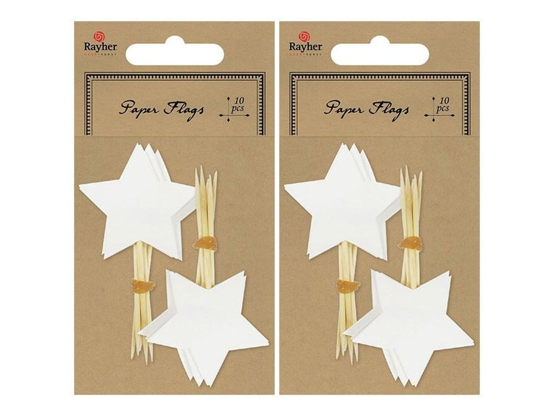 20 palillos de cócteles estrella blanca RAYHER
